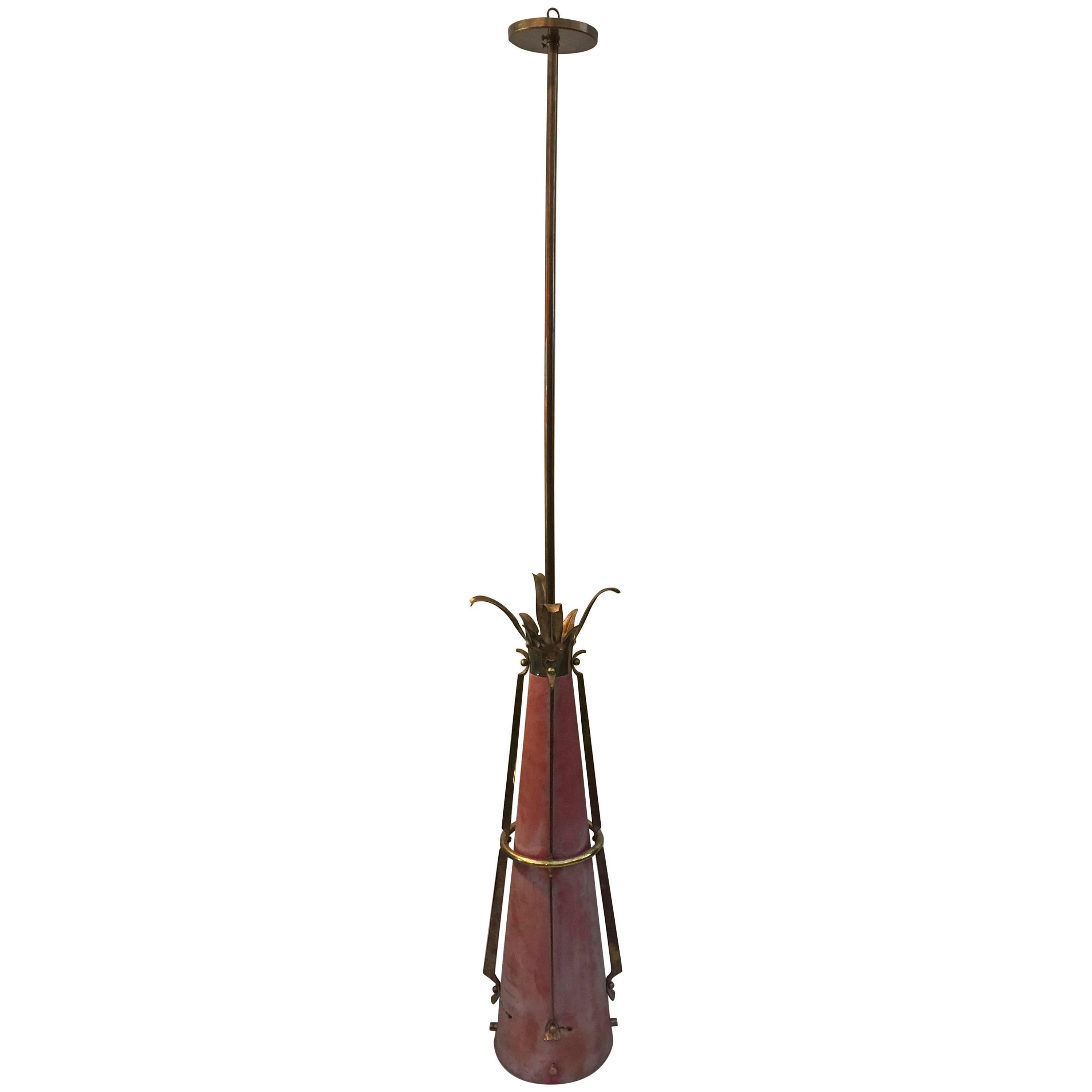 French Metal Cone Pendant Light (2 Available)
