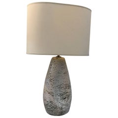 Crackle Finish Dimpled Midcentury Table Lamp