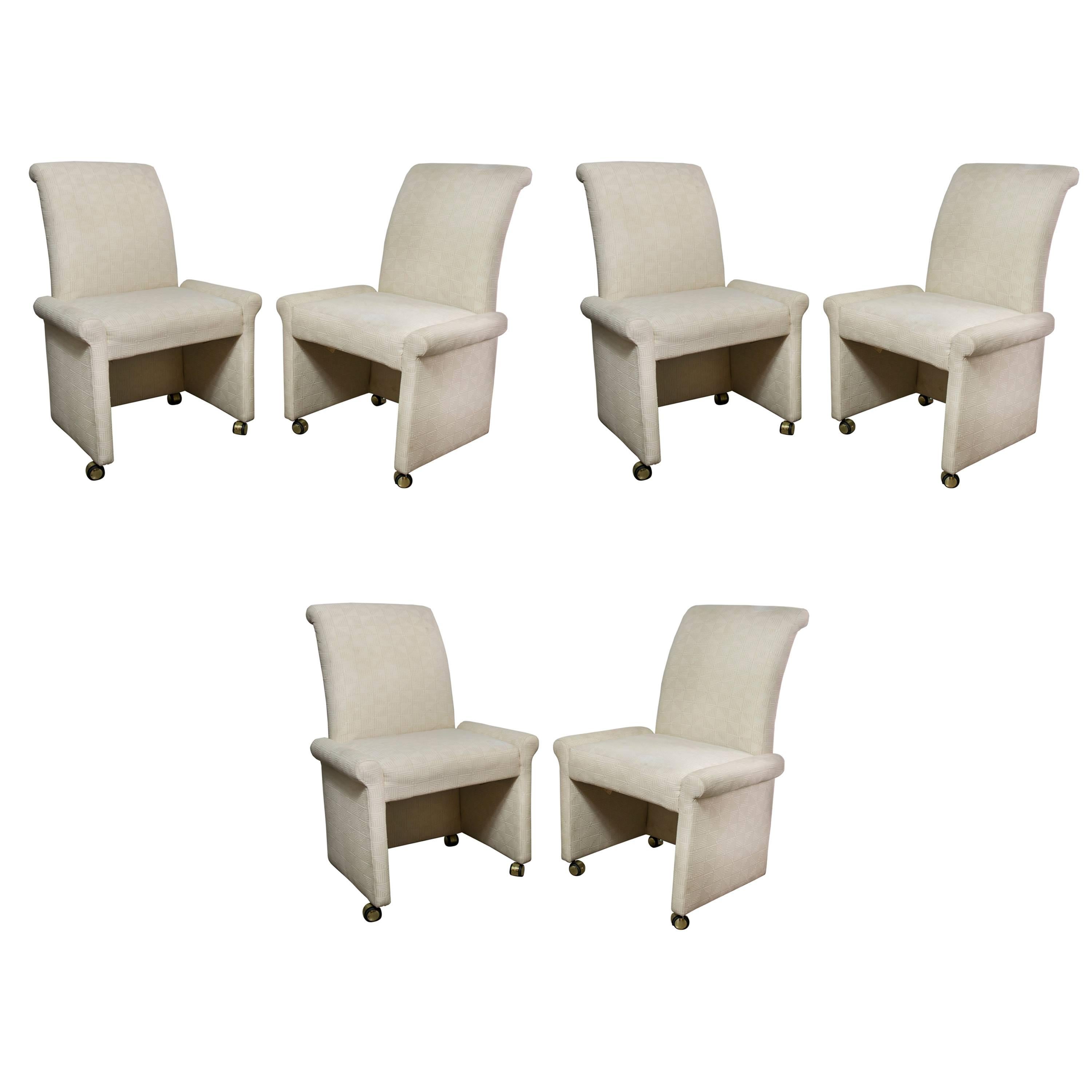 Set of Six Milo Baughman for Thayer Coggin Parsons Style Dining Chairs For Sale