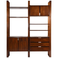 Mid-Century Modern Style Walnut Wall Unit Bookcase