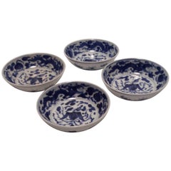 Qing Dynasty Porcelain Condiment Dishes, Set of Four
