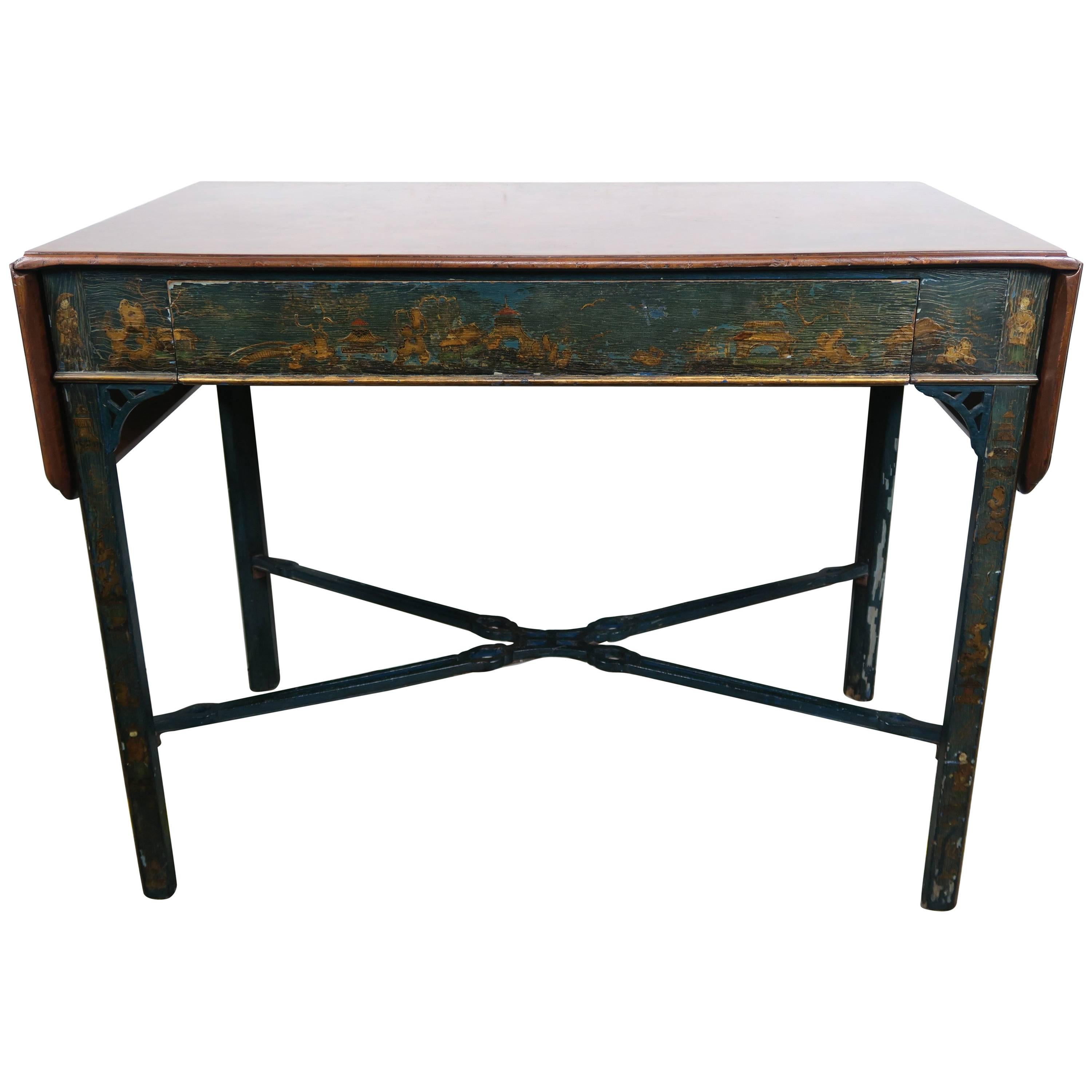 English Painted Chinoiserie Chippendale Style Table