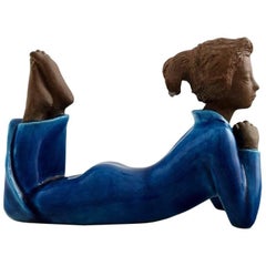 Johannes Hedegaard for Royal Copenhagen, 'Lying Woman', Ceramic Figure