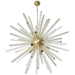 Italian Clear and Gold Murano Glass Sputnik 8