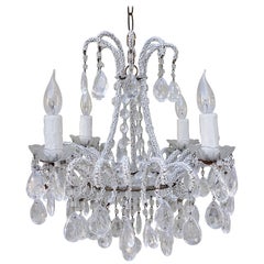 Four-Light Crystal Chandelier with Strung Beading