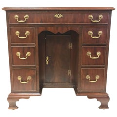 Antique George II Style Walnut Kneehole Pedestal Desk 4