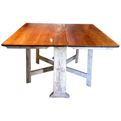 Swedish 18th Century Gustavian Slag Board Table with Original Paint to Base