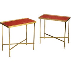 Fine Pair of Early 20th Century Brass Occasional Tables