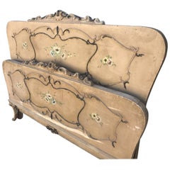 Original Vintage Painted French King-Size Bed 3