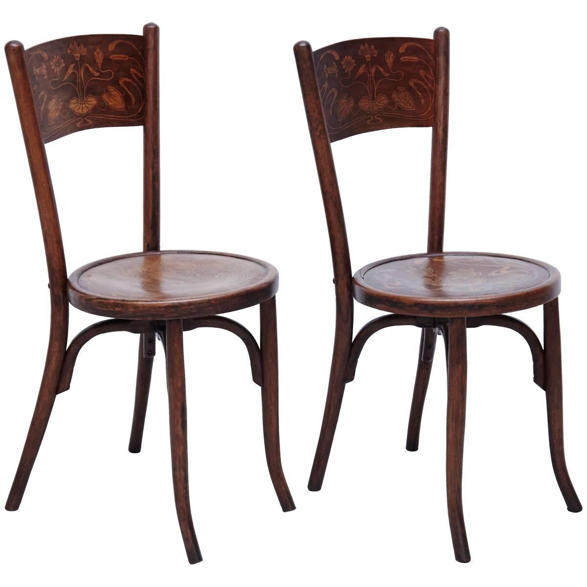 Pair of Chairs in the Style of Thonet by Codina, circa 1900