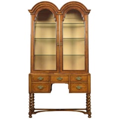 Walnut Queen Ann Style Display Cabinet 7