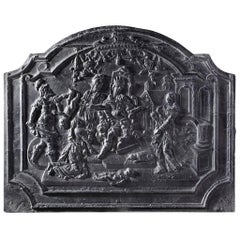 Plaque de cheminée ancienne du 17ème siècle avec une représentation du Massacre des Innocents