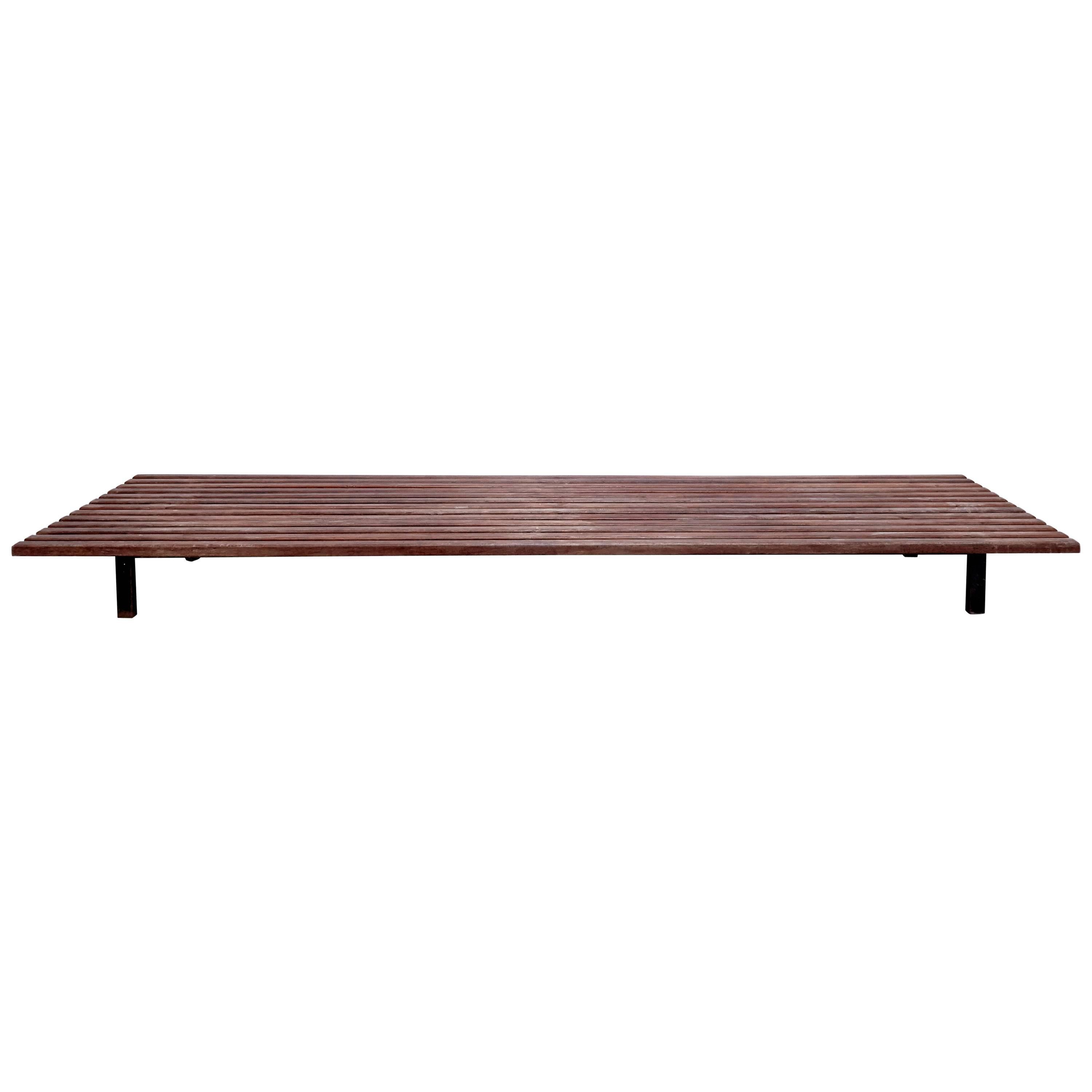 Charlotte Perriand Mid Century Modern Wood And Metal Cansado Bench, circa 1950