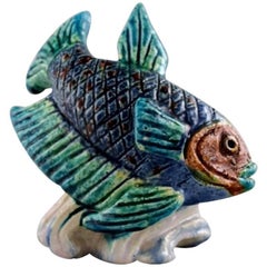 Rorstrand Stoneware Figure "Chamotte" by Gunnar Nylund, Fish