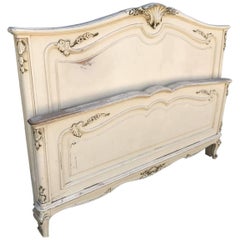 Original Vintage Painted French King-Size Bed 5