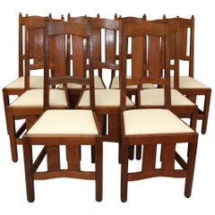Antique Dining Chairs W R Lethaby Oak Arts & Crafts