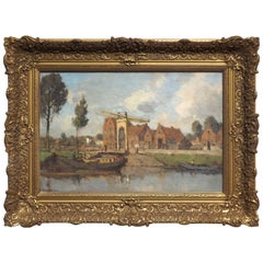 Antique Dutch Drawbridge by Johannes van de Wetering de Rooij