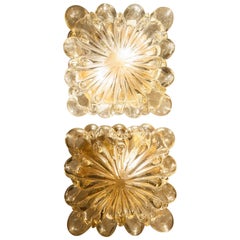 1960s Helena Tynell for Limburg Champagne Bubble Glass Flush Wall Sconces, Pair 5