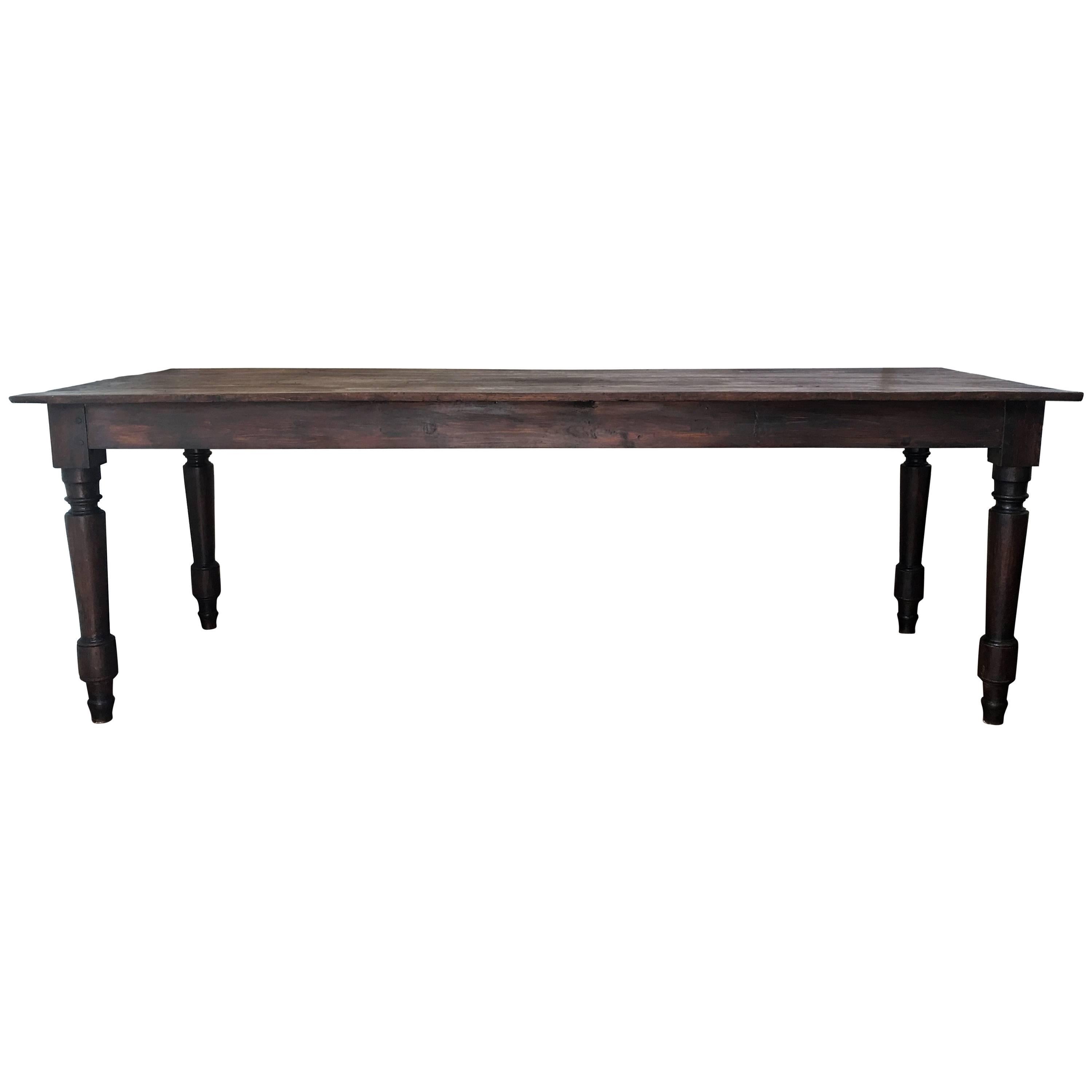19th Large Spanish Dining Room Farm Table