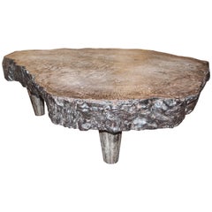 Unusual Ebonized Lychee Wood Organic Form Coffee Table