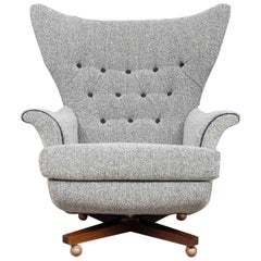 fauteuil pivotant Wingback 6250 de G Plan:: le fauteuil le plus confortable du monde:: des années 1960
