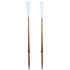 Antique Pair of Decorative Long Sculling Oars