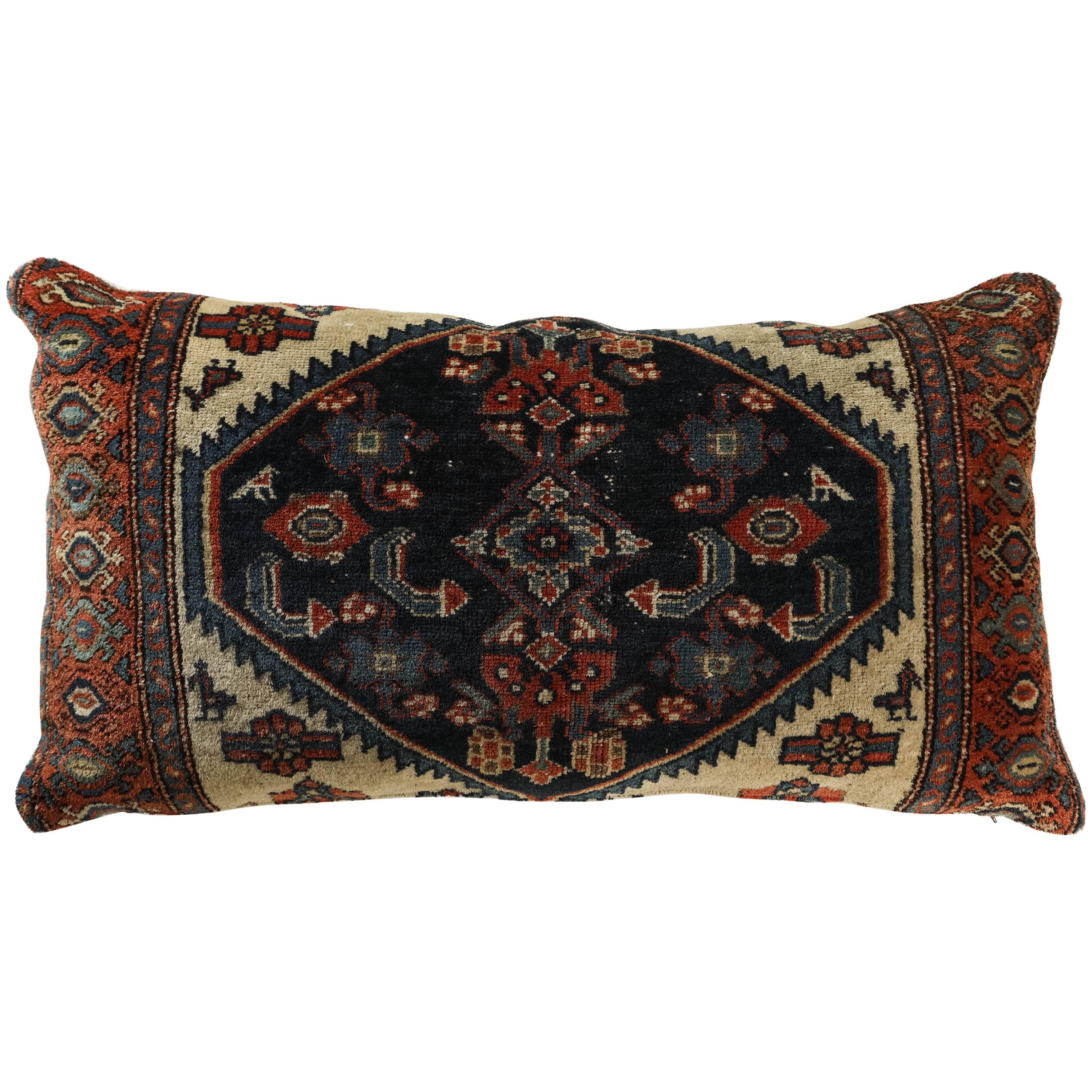 Antique Persian Carpet Pillow For Sale