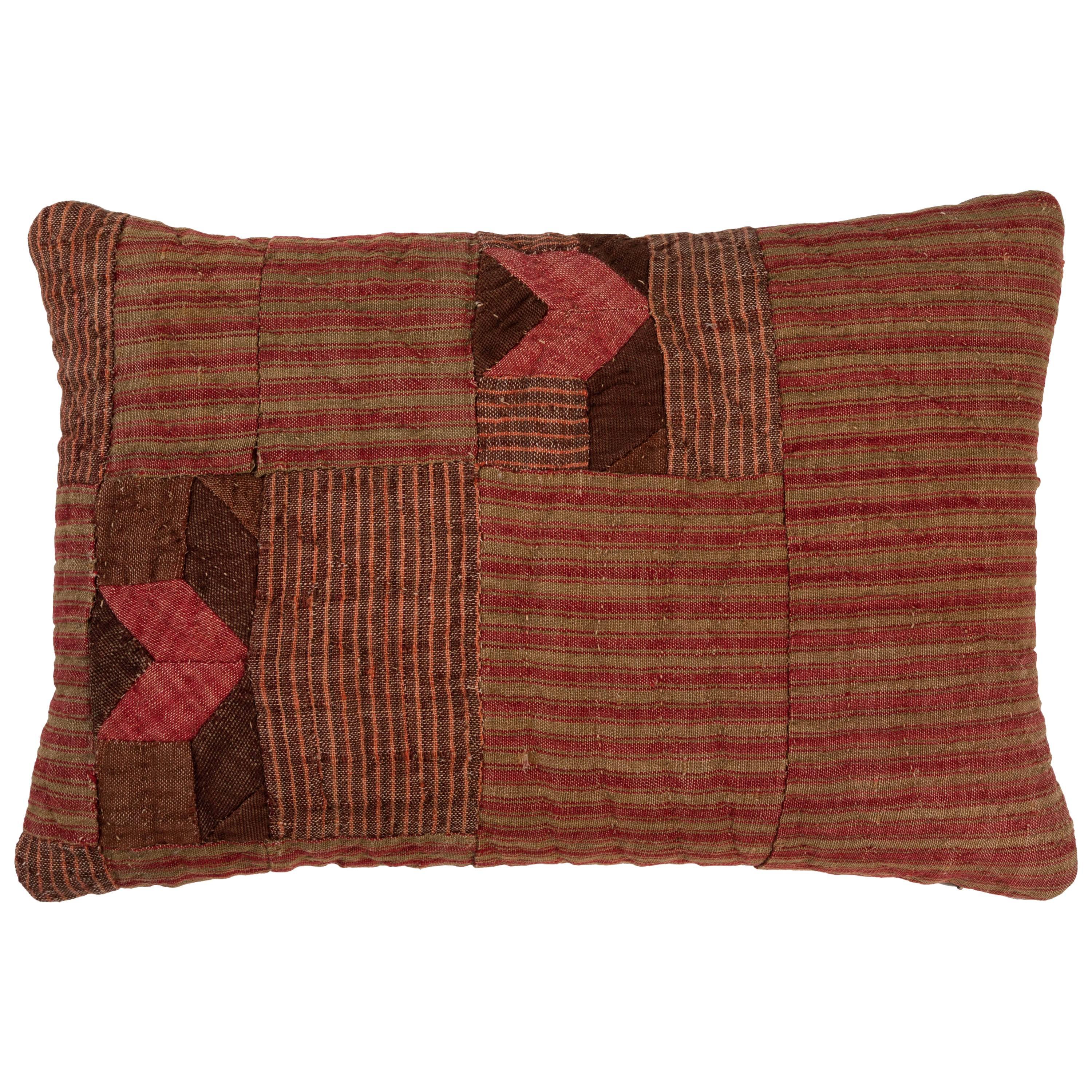 Antique French Linen Quilt Pillow For Sale