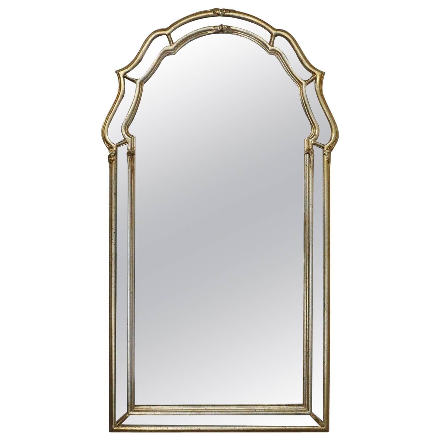 Vintage French Neoclassical Giltwood Parclose Wall Mirror, 20th Century