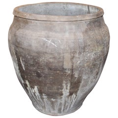 Vintage Gray Terracotta Large Pot