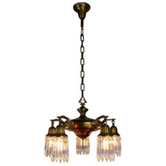 Five-Light Pan Fixture with Crystals