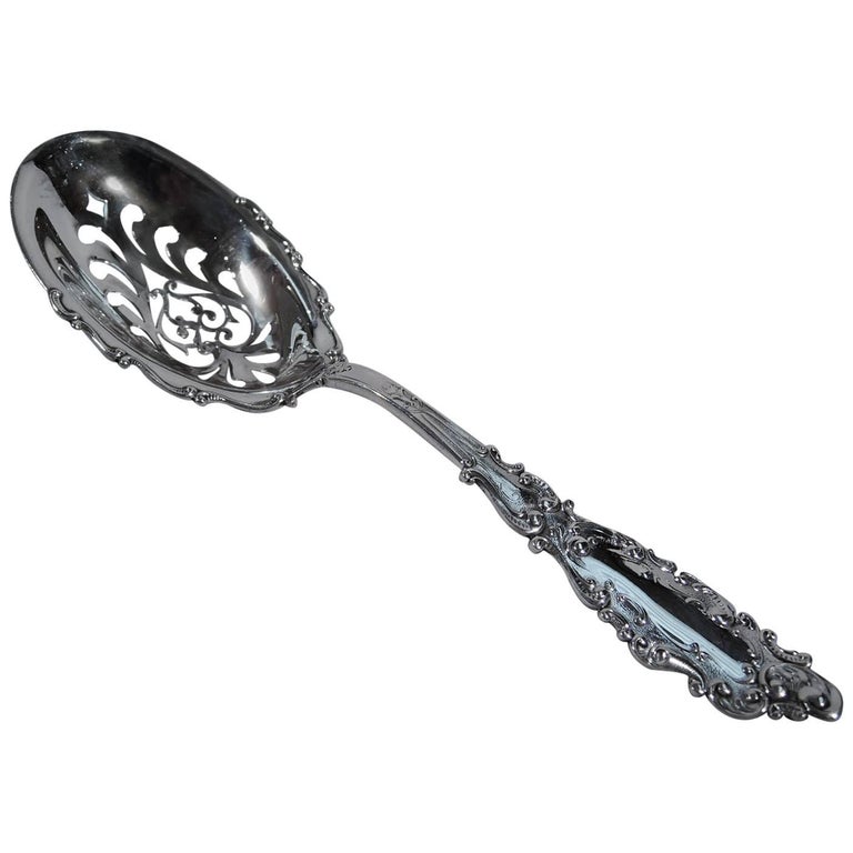 Antique Gorham Luxembourg Sterling Silver Slotted Spoon For Sale at 1stDibs
