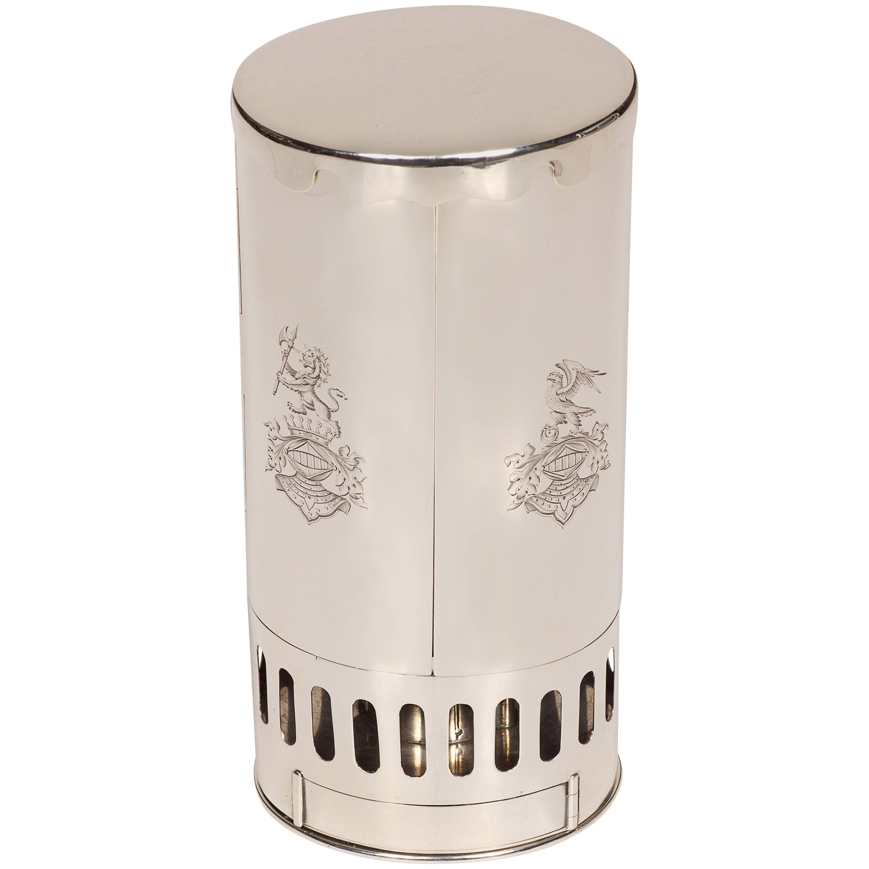 Fine and Rare Silver Travel Lamp For Sale