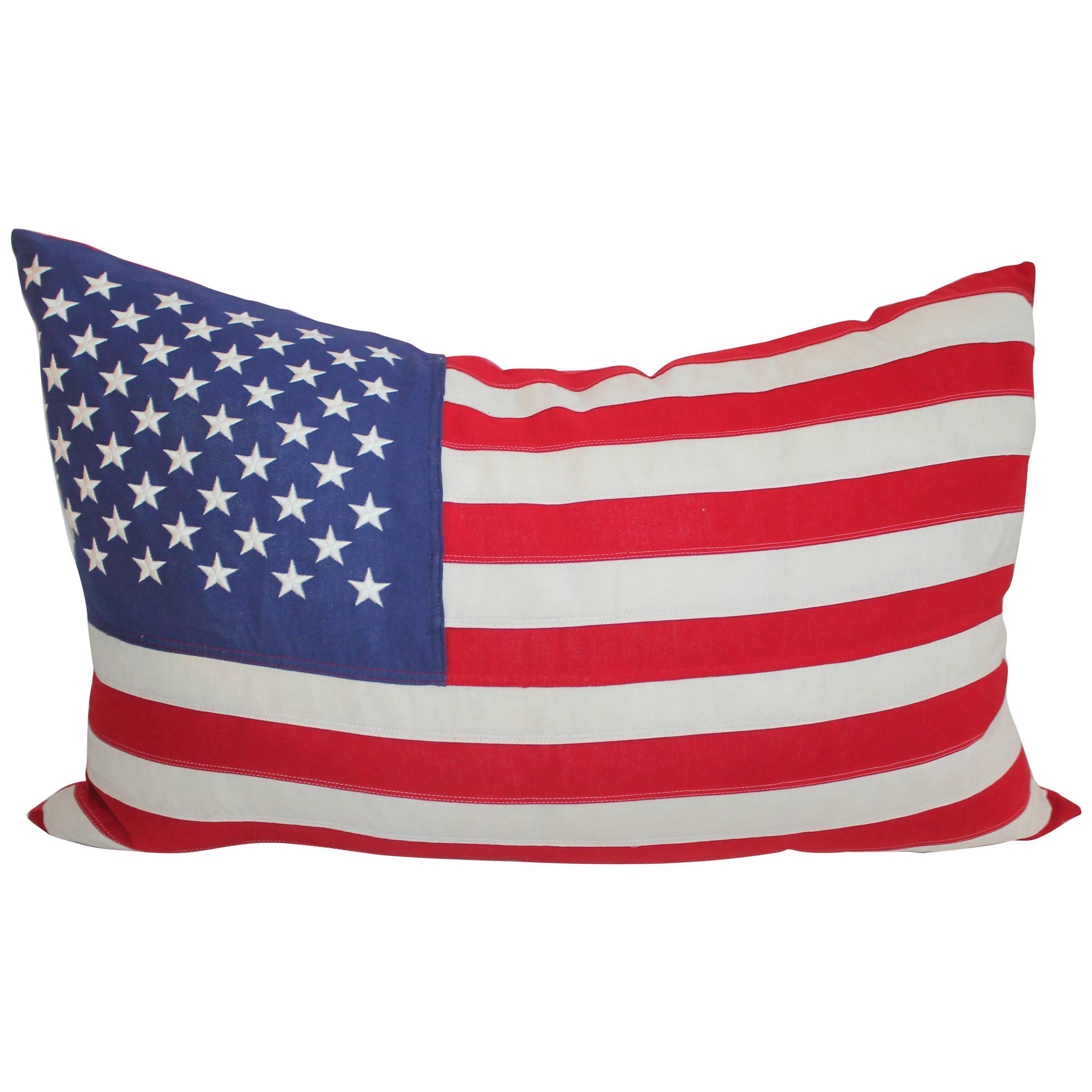 Large 48 Star Embroidered Flag Pillow