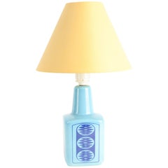 Retro Delightful Danish Blue Ceramic Lamp with Radio Frequency Motto