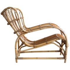 Viggo Boesen Model VB 136 Rattan Lounge Chair for E.V.A. Nissen