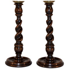 19th Century Pair of English Candlesticks