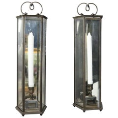 Pair of Vintage Bronze Colonial Williamsburg Style Candle Wall Sconces