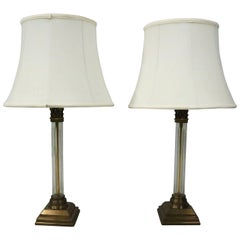 Pair of Vintage French Neoclassical Bronze and Crystal Table Lamps, circa 1960 9