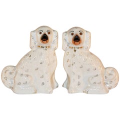 Antique Pair of Large 19th Century Staffordshire Spaniels