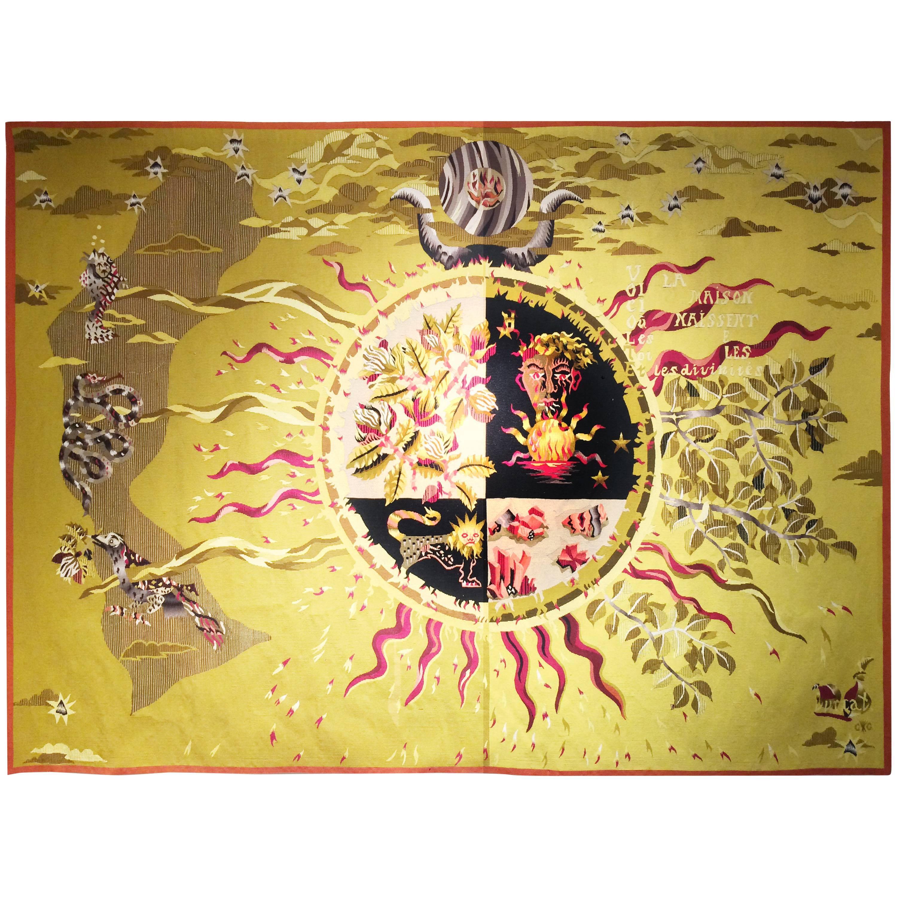 Jean Lurçat, Aubusson Tapestry, Apollinaire For Sale