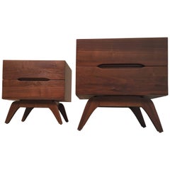 Pair of Solid Walnut Nightstands Pair of Solid Walnut Nightstands