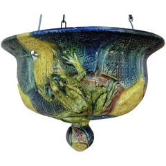 Antique Majolica Hanging Frogs Planter Thomas Sergent, circa 1880