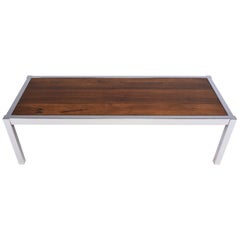 Mid-Century Modern Chrome and Wood Coffee Table