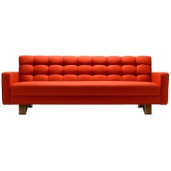 Sofa Adoni in Spectrum Red Melton Wool with Walnut Feet by Stuart Scott 4