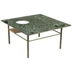 Coffee Table Brass Structure Marble Top Vintage, Italy, 1950s-1960s