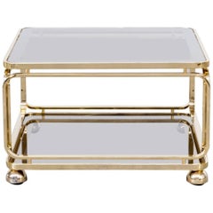 1960s Brass and Glass Coffee Table, Side Table for Allegri