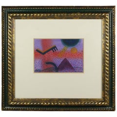 20th Century American Artist Copy Berg Abstract Watercolor, 1987 1