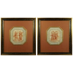 18th Century Pair of Octagonal Classical Engravings Greek Muses, circa 1780 9