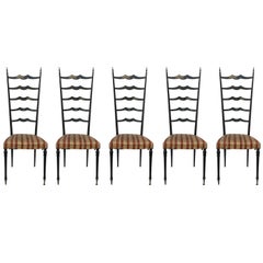 Five High Back Chiavari Chairs, Italy, 1950